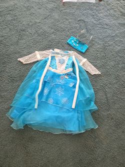 LITTLE KIDS DISNEY PRINCESS COSTUME/PLAY DRESS SZ 3-4 KIDS, DISNEYSTORE METAL CROWN ETC SEE DESCRIPTION