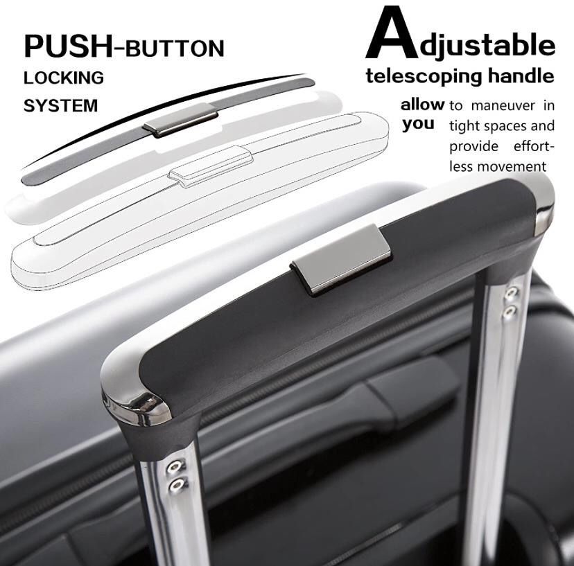 Coolife Luggage Expandable(only 28") Suitcase PC+ABS Spinner Built-In TSA lock 28in