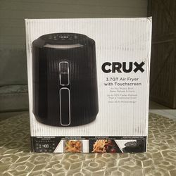 NEW!  Crux 3.7QT Air Fryer with Touchscreen in Black