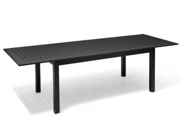 Black Aluminum Outdoor Extendable Dining Table