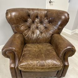 Restoration Hardware Leather Recliner Chair
