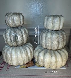 Marble Pumpkin Candle Holders in excellent condition (cash & pick up only)