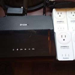 D-Link AC1900 series Router, D-Link DGS-1005G 5-port Gigabit Switch and 4 Zinwell PLS-8141 https://offerup.com/redirect/?o=Ry5obg==-based Gigabit Powe