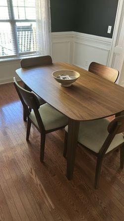 Dining table and four chairs