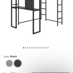 Full size loft bed with built in desk