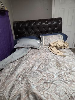 Leather king headboard