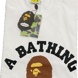 A BATHING APE BROWN AND WHITE TSHIRT ALL SIZES AVAILABLE