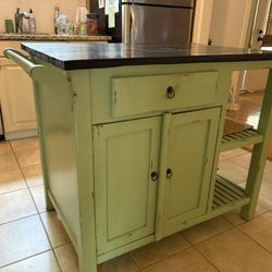 Green Kitchen Island