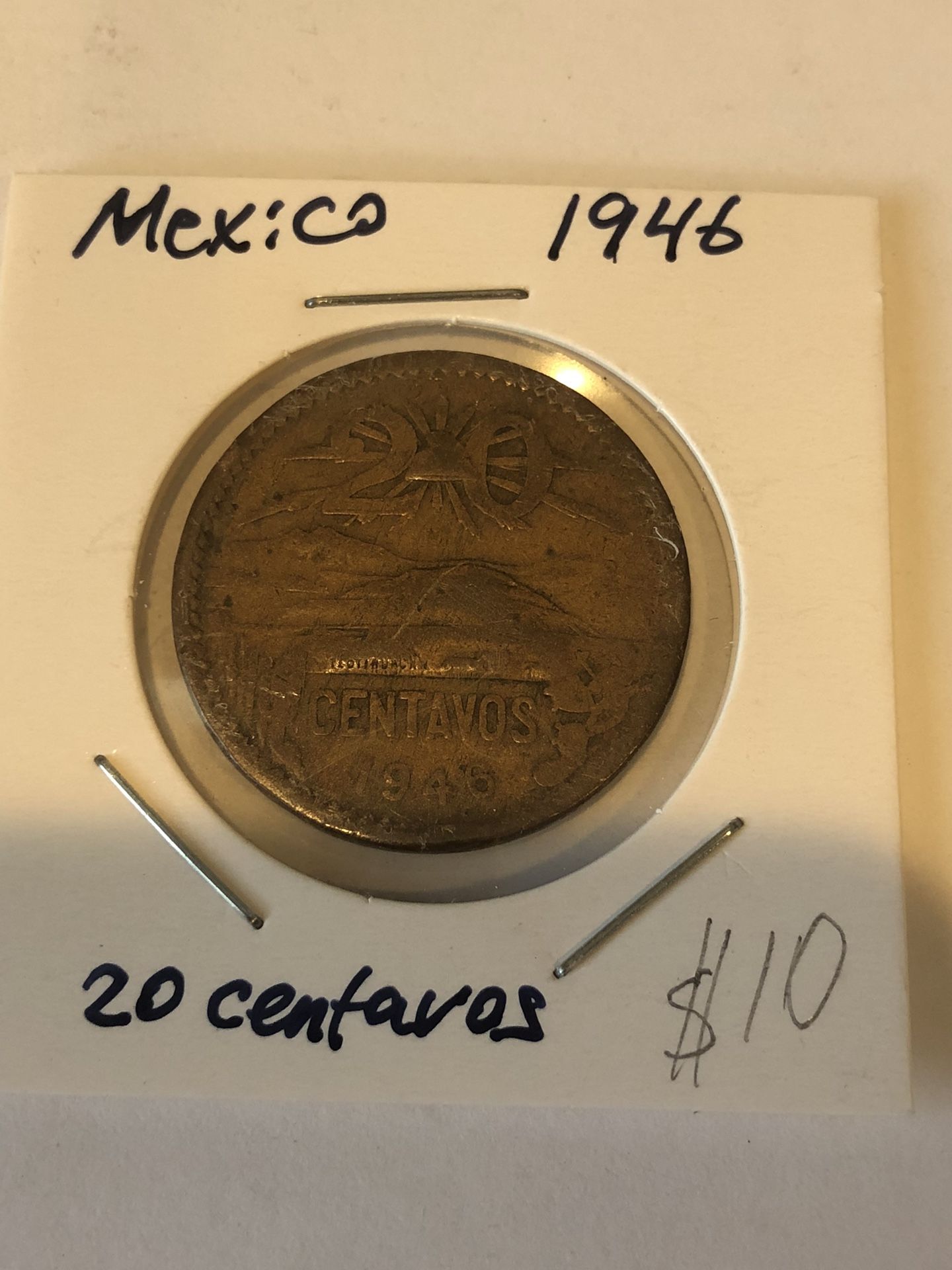 1946 Mexico 20 Centavos Coin