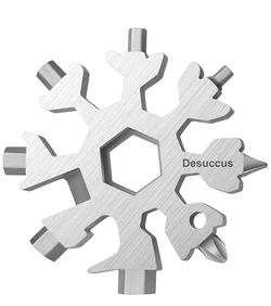 Desuccus 18-in-1 Snowflake Multi Tool, Stainless Steel Snowflake Bottle Opener/Flat Phillips Screwdriver Kit/Wrench