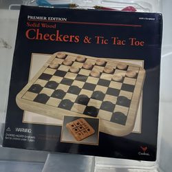 Premier edition - Solid wood - Checkers & Tic tac Toe