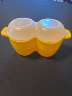Microwave Egg Cooker Poacher Yellow Plastic