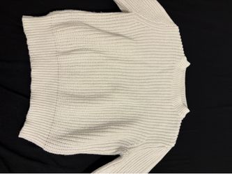 White knitted sweater