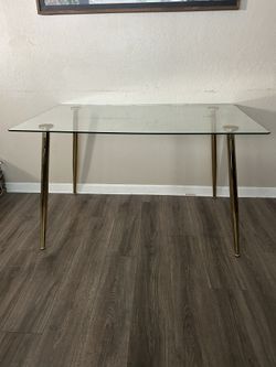 Gold Metal Glass Table 