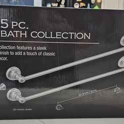 5 Piece Bath Collection - Satin Nickle Finish