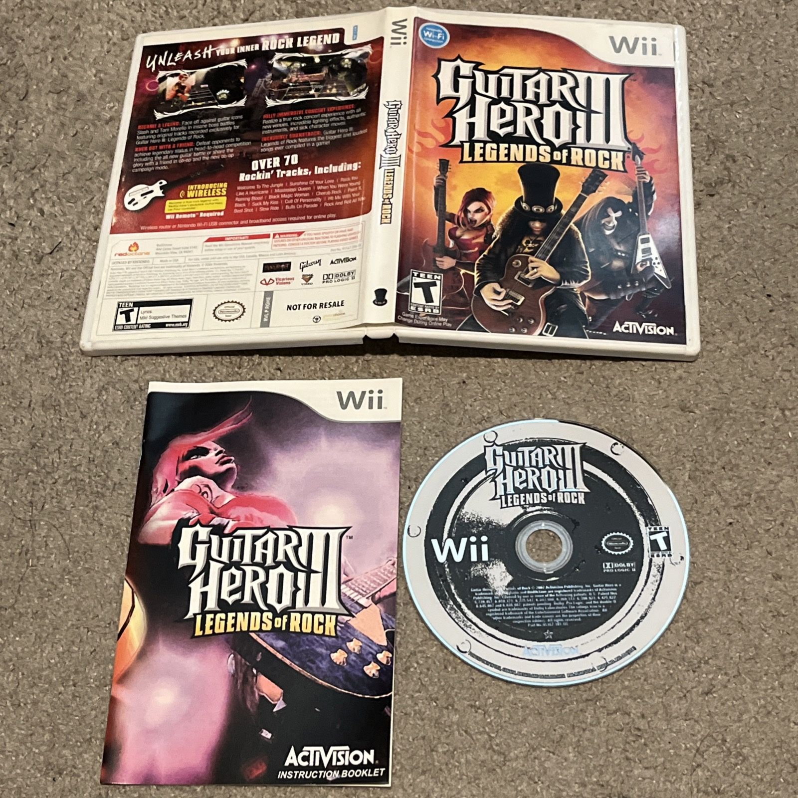 Guitar Hero 3 III Legends of Rock Nintendo Wii Complete CIB w/ Manual