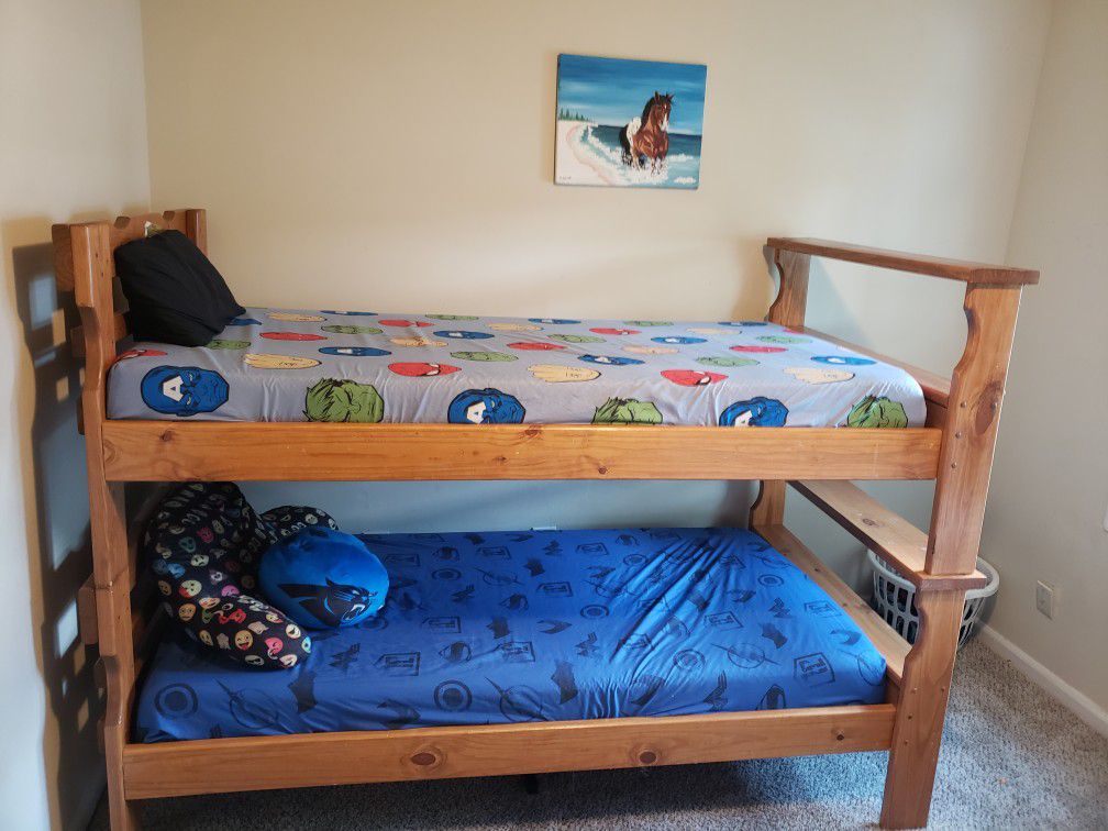 Selling this bunk beds or you can break down and separate them and you will have your space