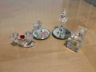 Crystal Glass Figurines Set of 4