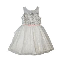 
Jona Michelle Girls Ivory Dress – Size 7 NWT Lace & Tulle w/ Pink Bow