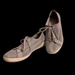 Dansko Olisa Canvas Sneakers Women EU 39 US 8.5 /9 Lace Up Grey Stone Comfort