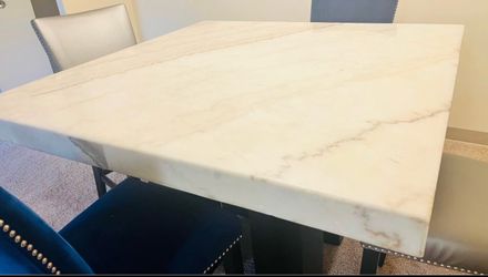 High top real marble table and four chairs