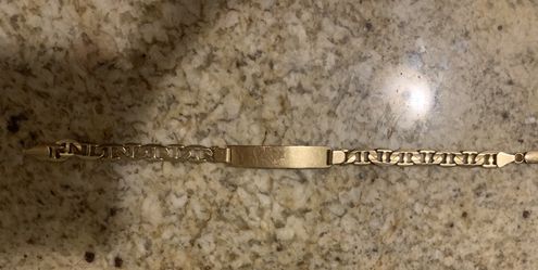 14k gold bracelet with blank name plate
