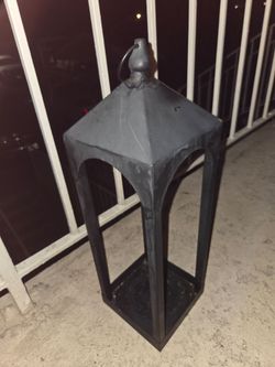 Black Metal Rectangular Lantern Candle Holder
