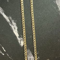 Solid Gold Chain And Pendant 26”