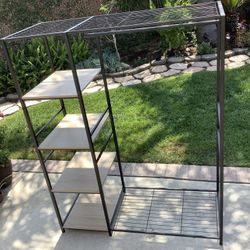 Closet Shelf Rack With Clothes Hanging Rack 