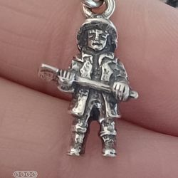 Vtg.sterling Silver " WILD Fire Fighter" Pendant/ Charm