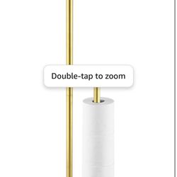 Free Standing Bathroom Toilet Paper Roll Holder, Toilet Paper Holder Stand with Weighted Base SUS304 Stainless Steel Brushed Gold, BPH286S1B-BZ