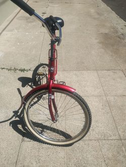 Red Biicycle with Fat white tires
