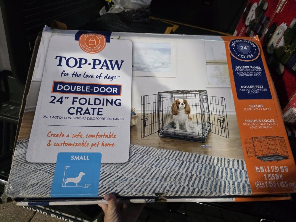 24 Inch Dog Crate With Double DoorNEW