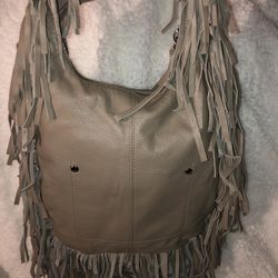 Linea Pelle Leather Fringed Handbag
