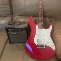 Yamaha Red Electric Guitar / Amplifier/ Distortion 