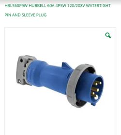 Hubbell 60A 4P5W 120/208V Watertight Pin And Sleeve Plug
