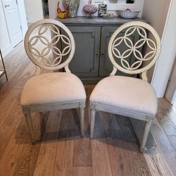 Ivory Upholstered Dining Chairs 