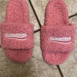 Balenciaga furry sandals