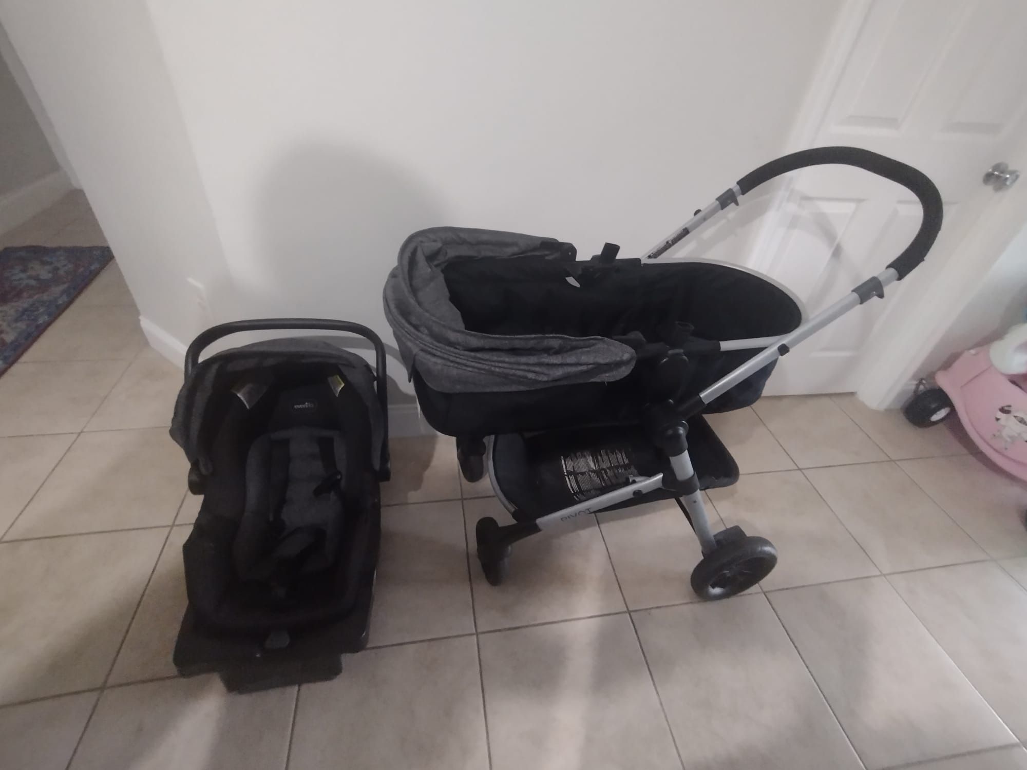 baby stroller and car seat