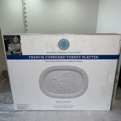 French Cupboard Turkey Platter White Martha Stewart Oval 