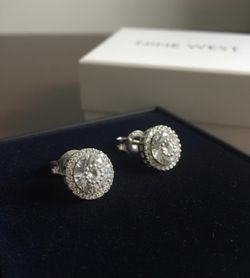 Stud Earrings Nine West Halo Cluster
