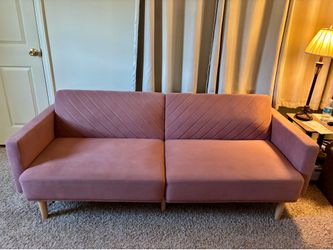 Pink Velvet Futon Sofa Bed