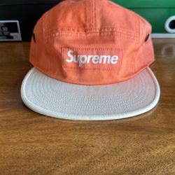 DS SUPREME 5 PANEL BOX LOGO HAT ORANGE