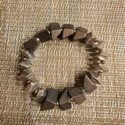 Brown and silver beaded bracelet