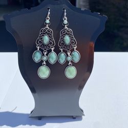 Green & Silver Earrings