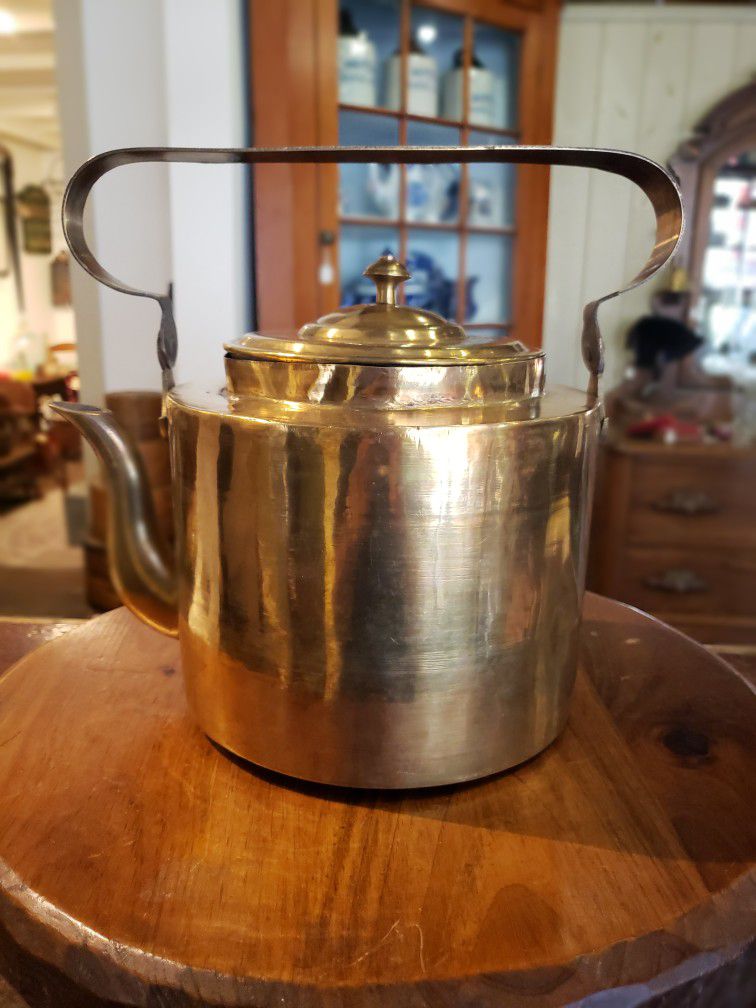 Antique Brass Tea Kettle 