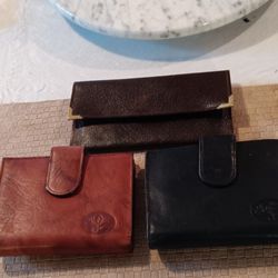 Three Genuine Leather Ladies Wallets