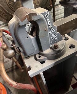 Antique Vintage Vice Vise Chas Parker Garage Tool USA Metal Restored Heavy Rare collectors item