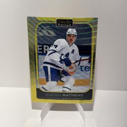 Auston Matthews 2021-2022 O-Pee-Chee Platinum Neon Yellow Surge 7