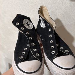 black high top platform converse size 7 